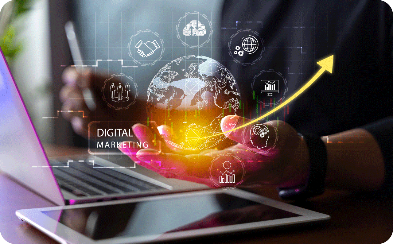 Team working on digital marketing